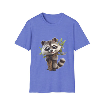 Unisex Softstyle T-Shirt - Raccoon Loves Nature - CutieQ Shop