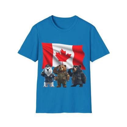 Unisex Softstyle T-Shirt - Three Bears Saluting - CutieQ Shop