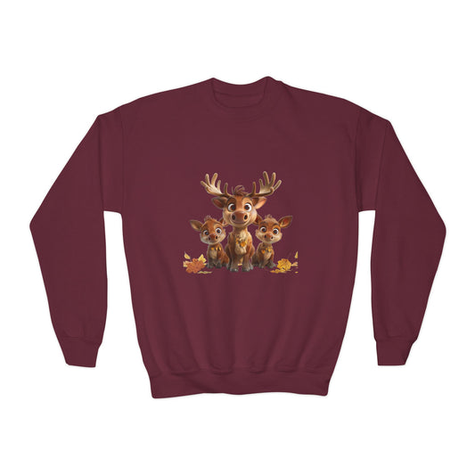 Youth Crewneck Sweatshirt - Moose Family