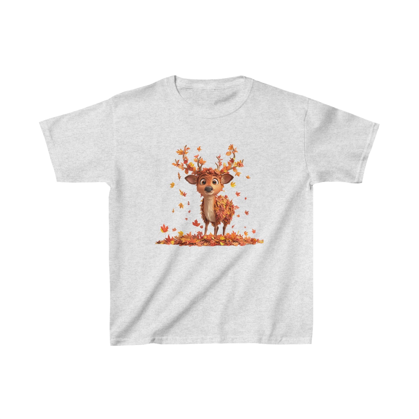 Kids Heavy Cotton™ Tee - Deer Playing with Leaves - CutieQ Shop