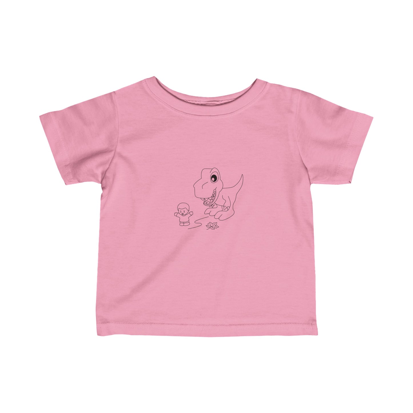 Infant Fine Jersey Tee - Dino Chasing Little People - CutieQ Shop