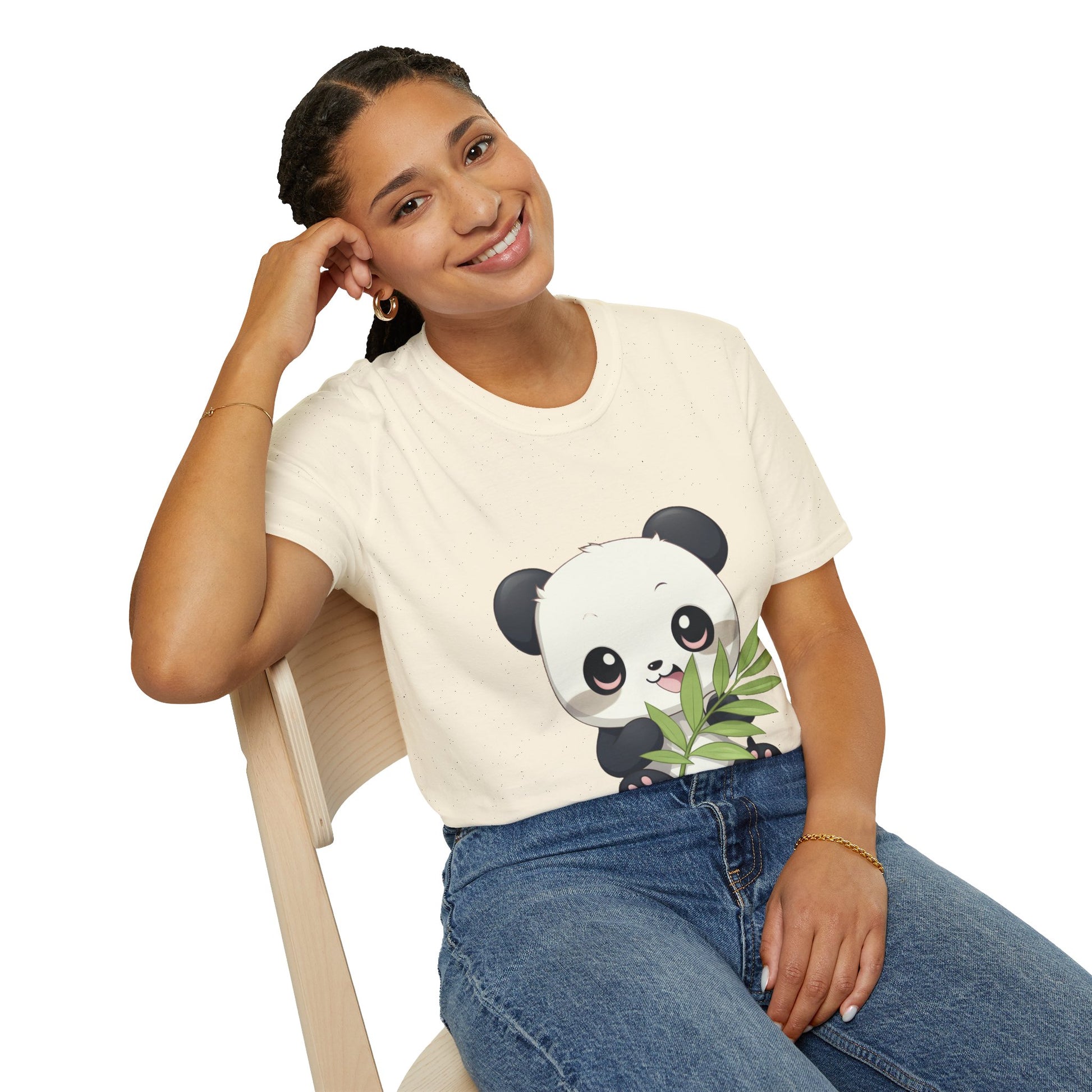 Unisex Softstyle T-Shirt - Panda Loves Bamboo - CutieQ Shop