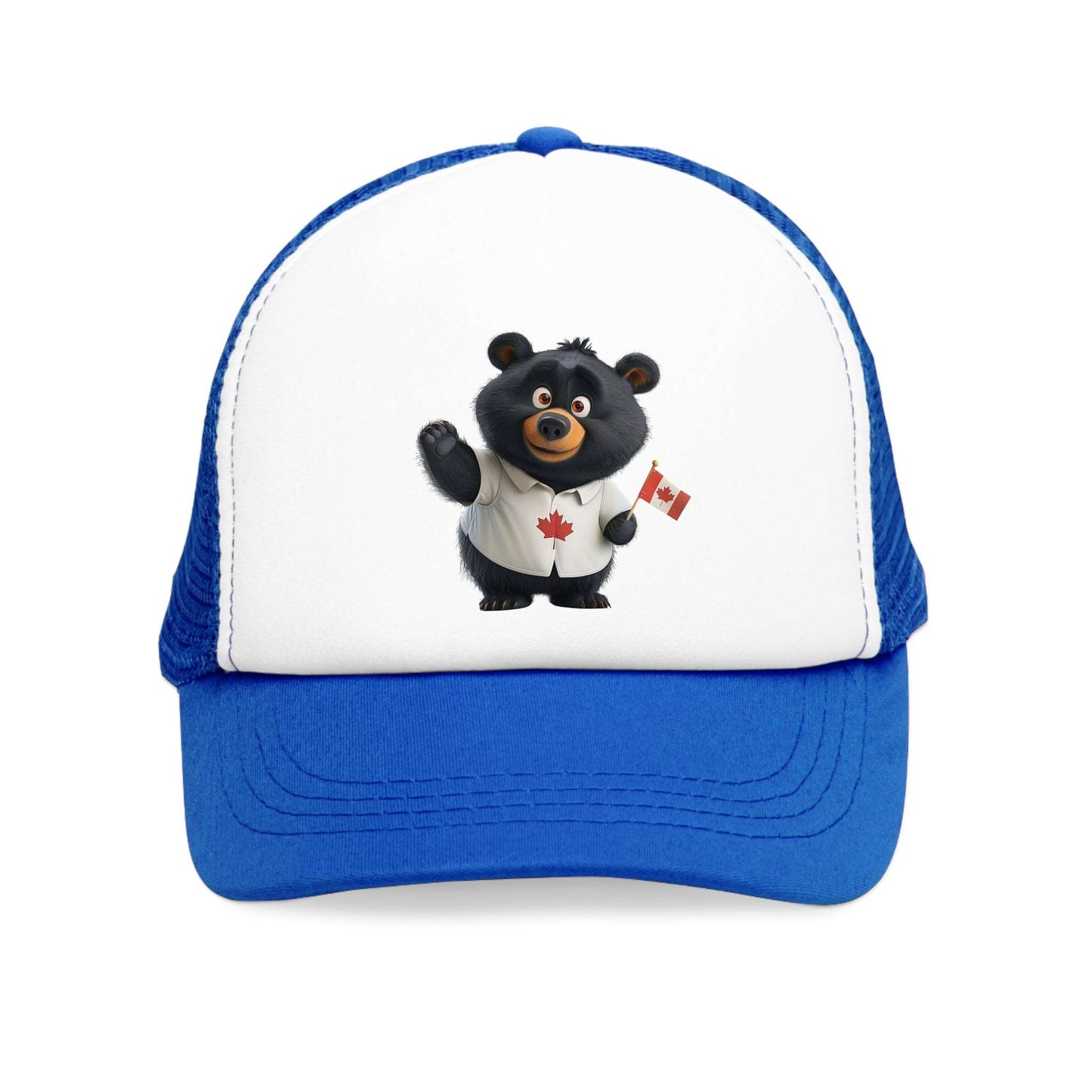 Mesh Cap - Black Bear with Canadian Flag - CutieQ Shop