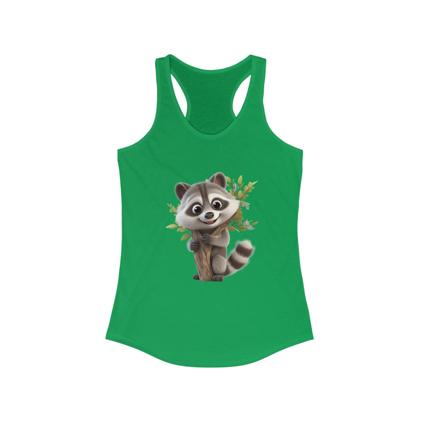 Women's Ideal Racerback Tank - Raccoon Loves Nature - CutieQ Shop