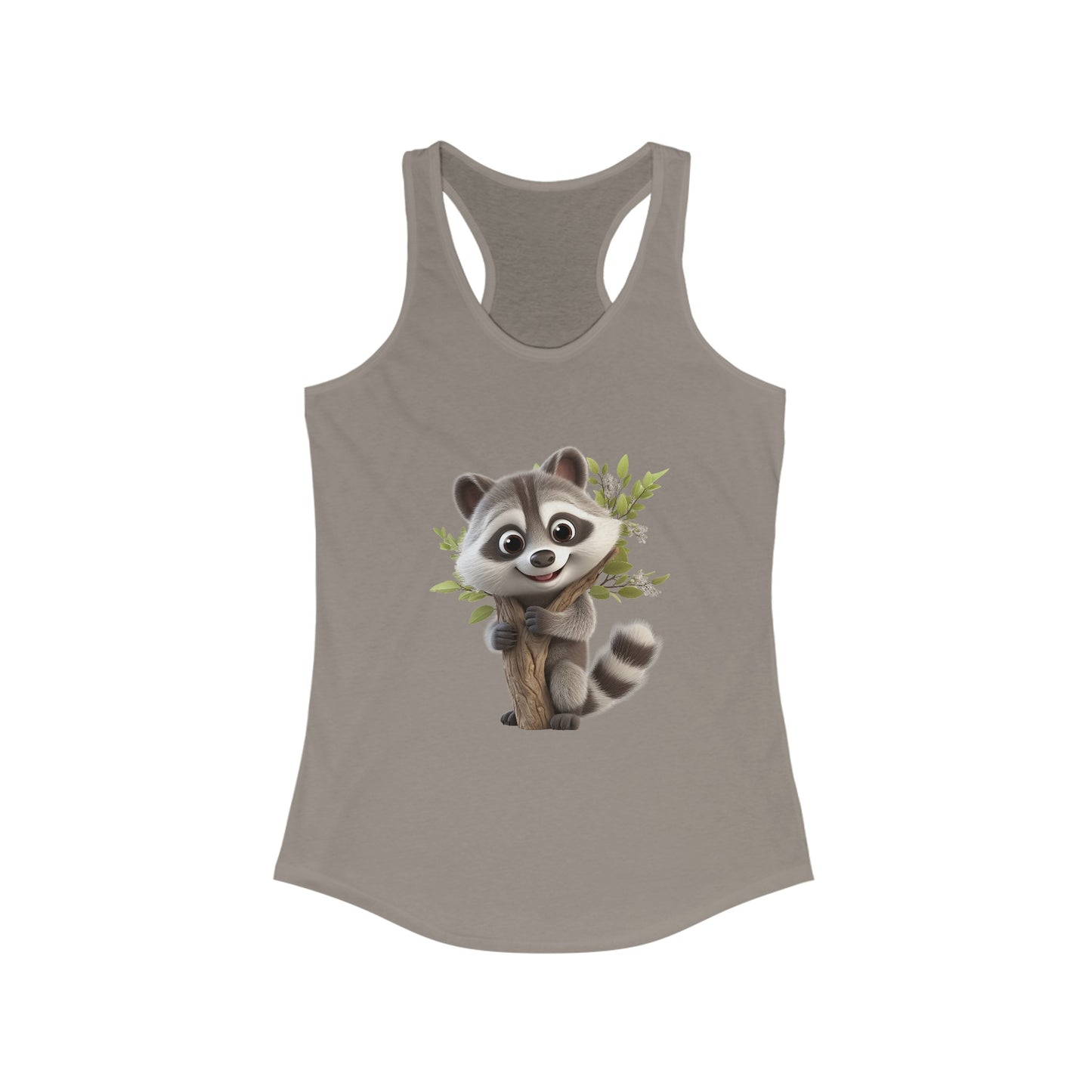 Women's Ideal Racerback Tank - Raccoon Loves Nature - CutieQ Shop