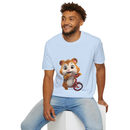 Unisex Softstyle T-Shirt - Hamster on Bike - CutieQ Shop