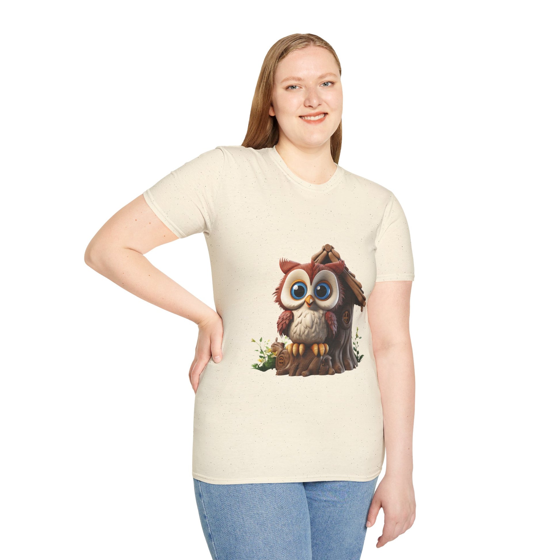 Unisex Softstyle T-Shirt - Owl and Treehouse - CutieQ Shop