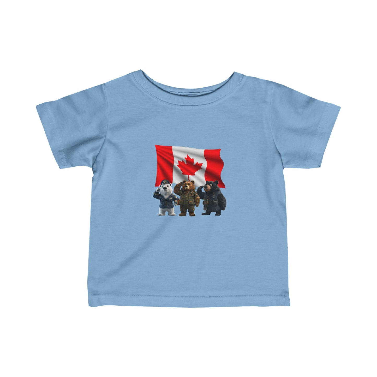 Infant Fine Jersey Tee - Three Bears Saluting - CutieQ Shop