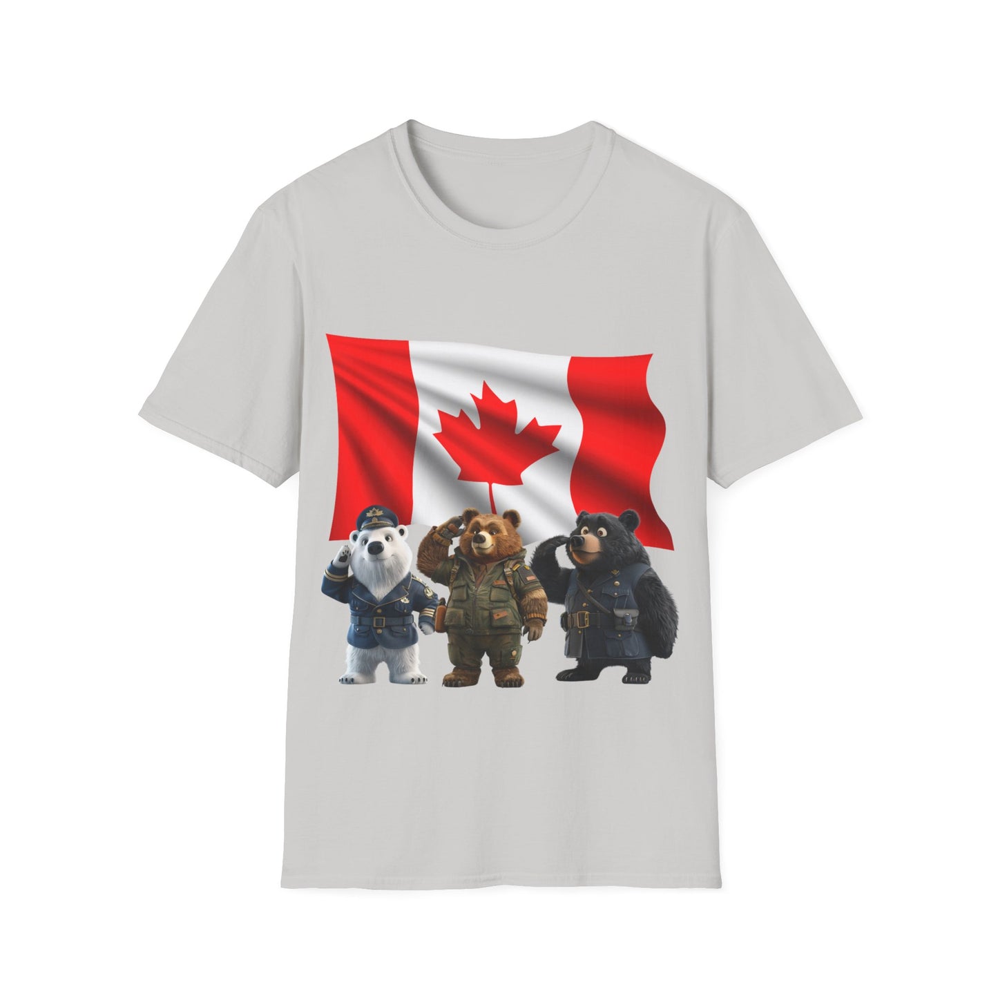 Unisex Softstyle T-Shirt - Three Bears Saluting - CutieQ Shop