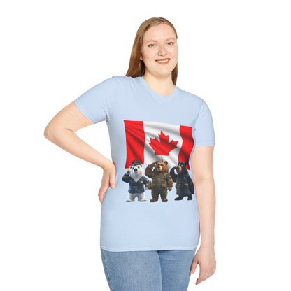 Unisex Softstyle T-Shirt - Three Bears Saluting - CutieQ Shop