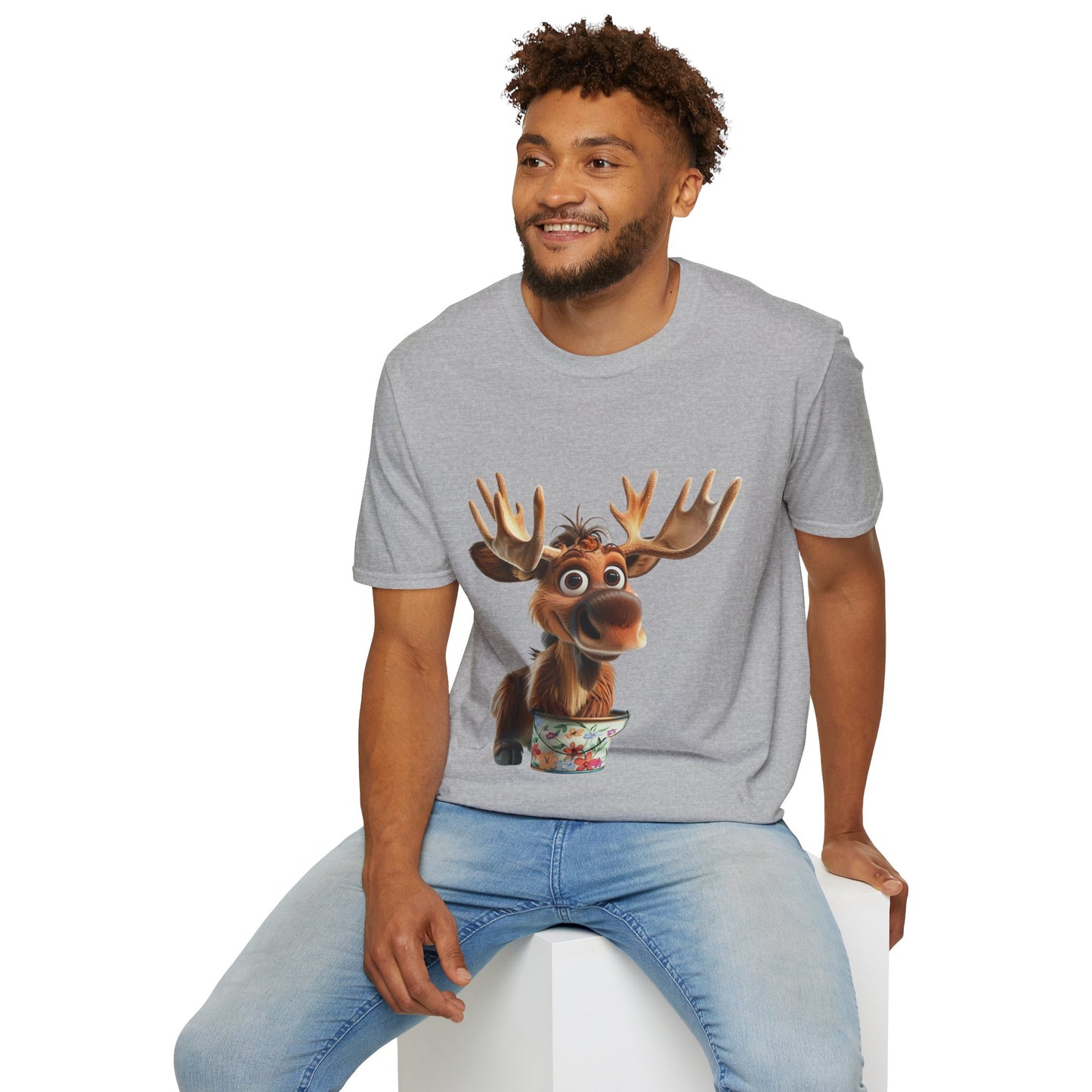 Unisex Softstyle T-Shirt - Moose Likes Planting - CutieQ Shop