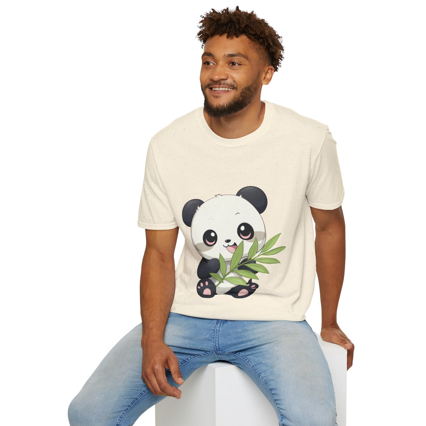 Unisex Softstyle T-Shirt - Panda Loves Bamboo - CutieQ Shop