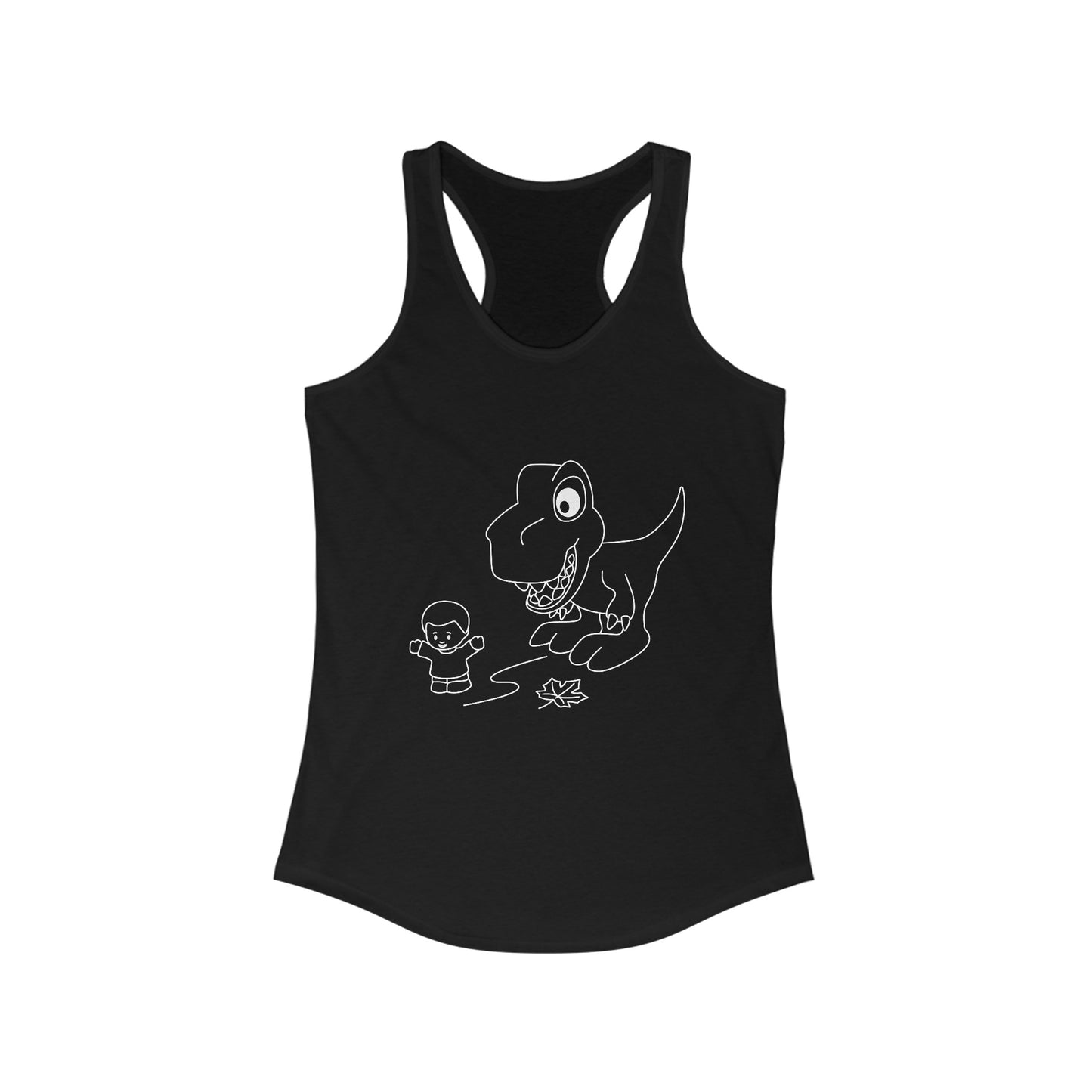 Women's Ideal Racerback Tank - Dino Chasing Little People - CutieQ Shop