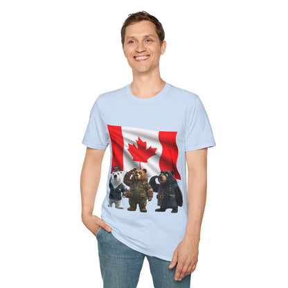 Unisex Softstyle T-Shirt - Three Bears Saluting - CutieQ Shop