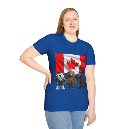 Unisex Softstyle T-Shirt - Three Bears Saluting - CutieQ Shop