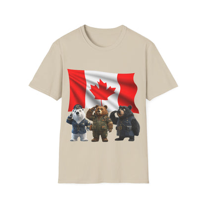 Unisex Softstyle T-Shirt - Three Bears Saluting - CutieQ Shop