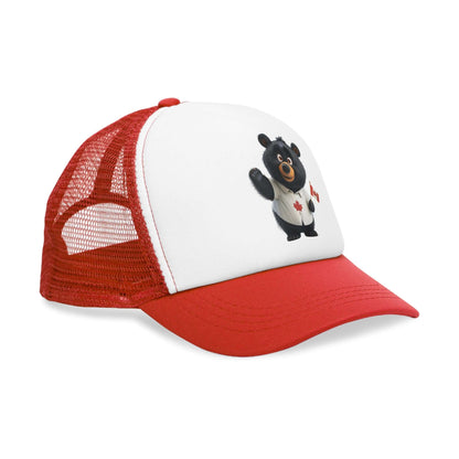 Mesh Cap - Black Bear with Canadian Flag - CutieQ Shop