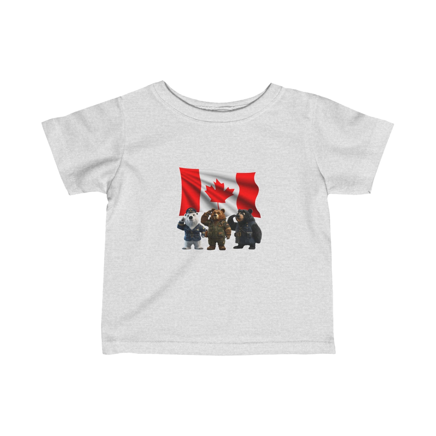 Infant Fine Jersey Tee - Three Bears Saluting - CutieQ Shop