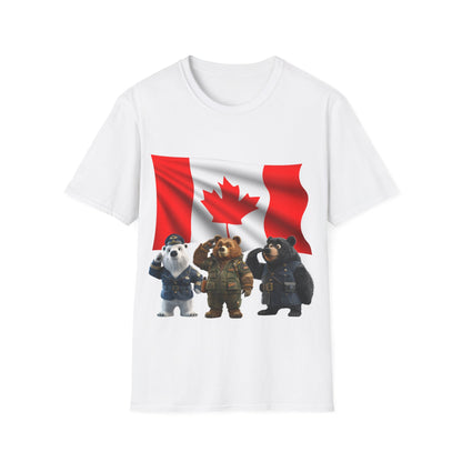 Unisex Softstyle T-Shirt - Three Bears Saluting - CutieQ Shop