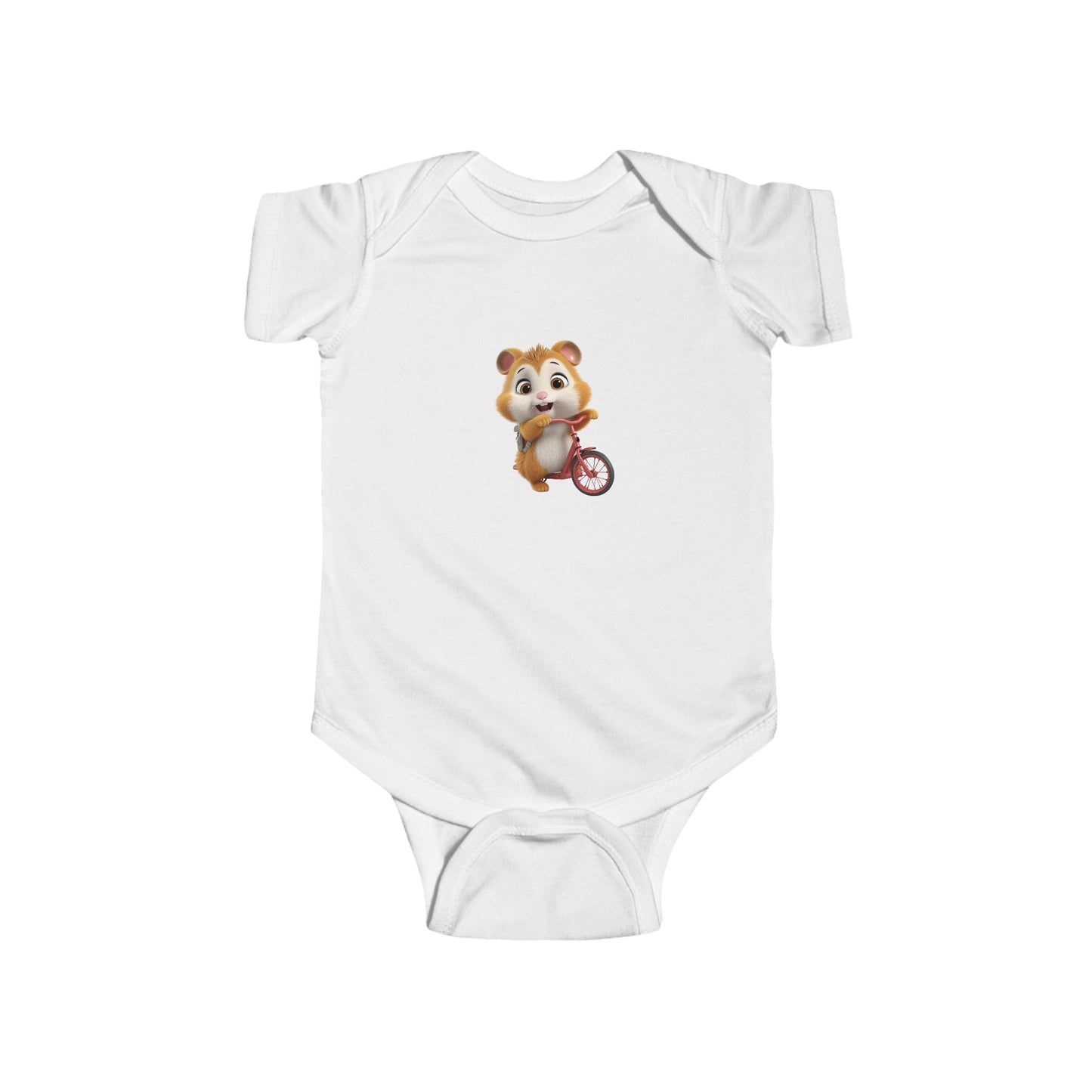 Infant Fine Jersey Bodysuit - Hamster on Bike - CutieQ Shop