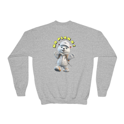 Youth Crewneck Sweatshirt - Polar Bear No Plan B (Back)