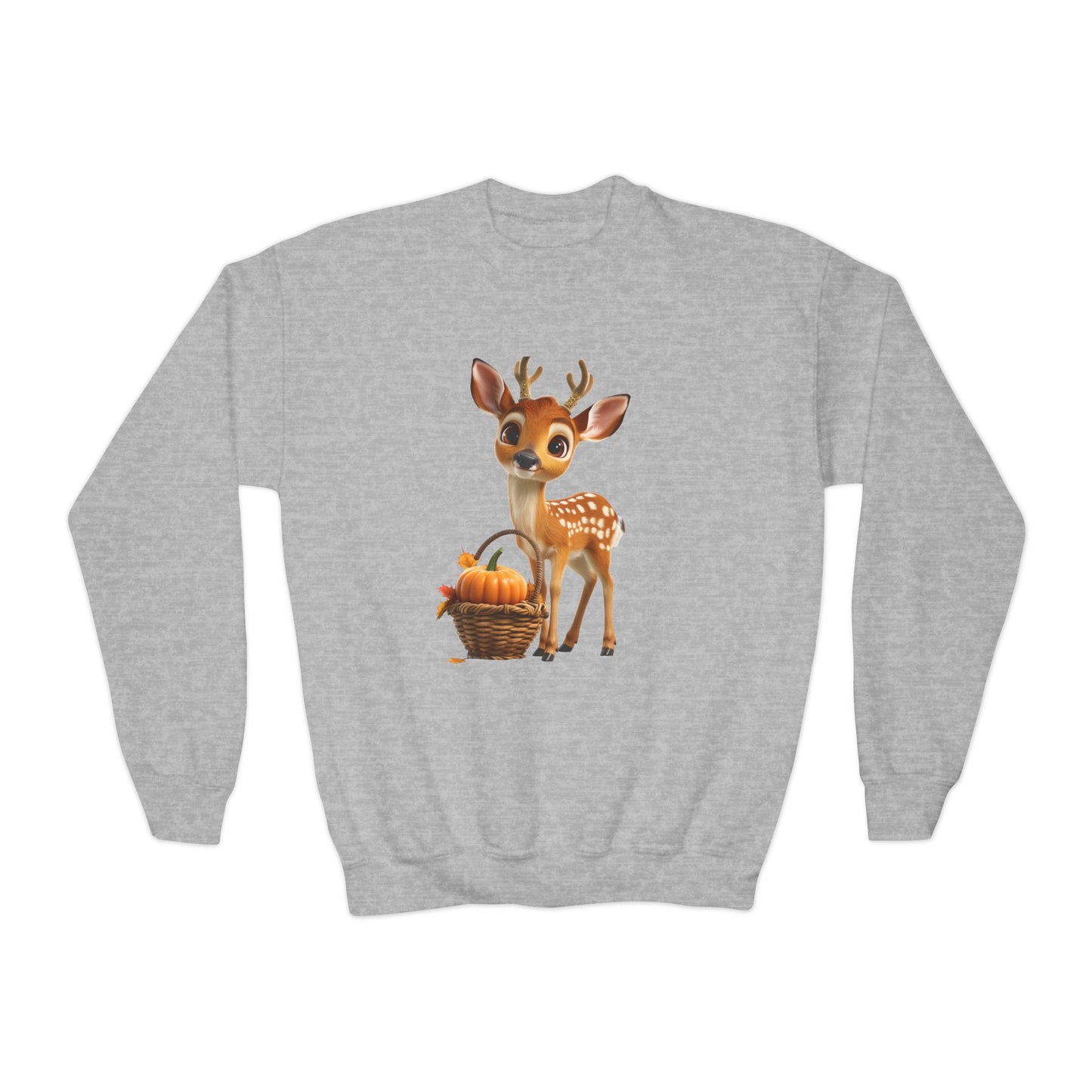 Youth Crewneck Sweatshirt - Deer and Pumpkin