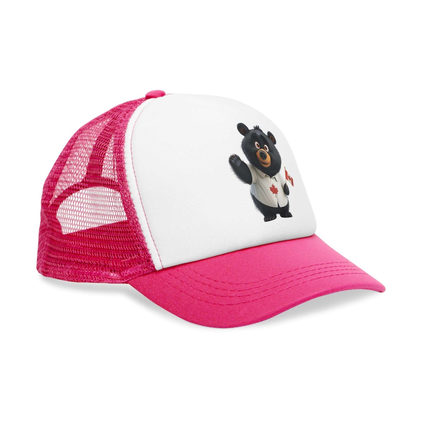 Mesh Cap - Black Bear with Canadian Flag - CutieQ Shop