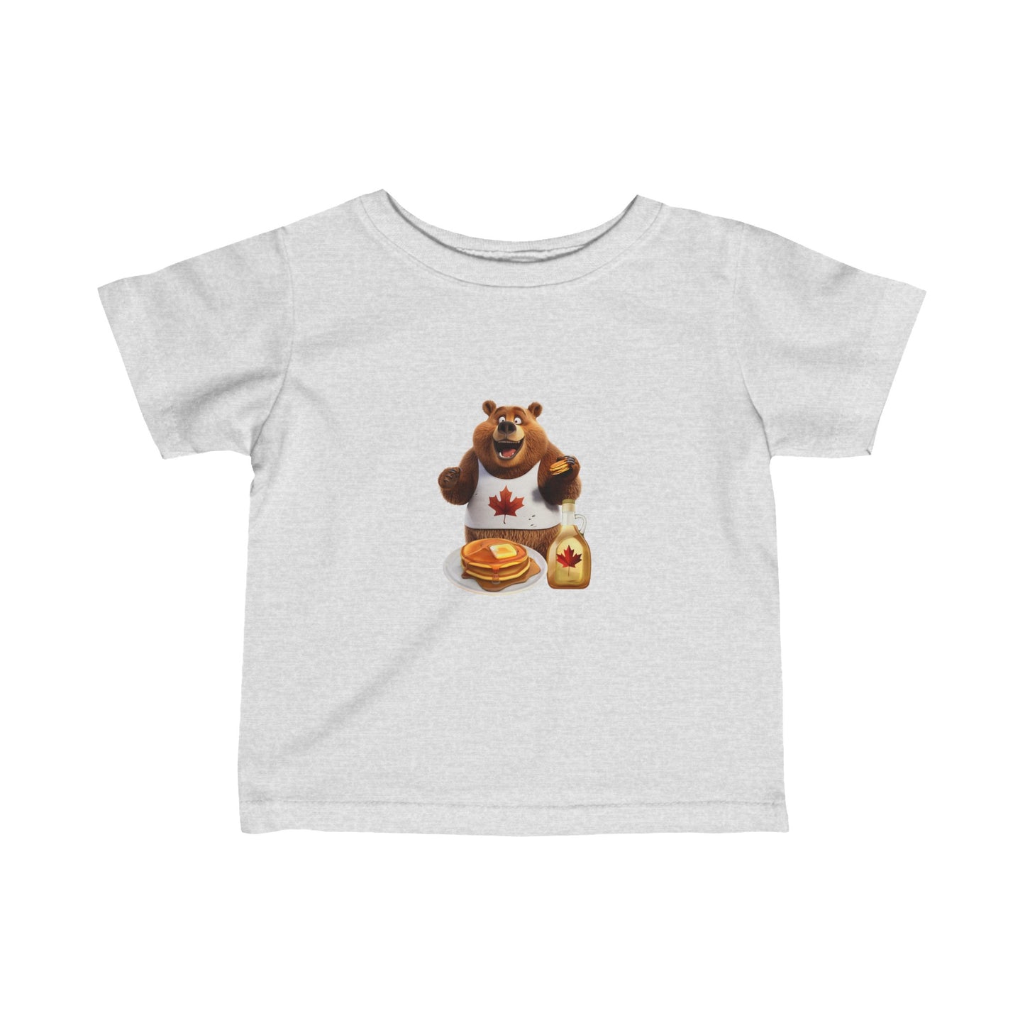 Infant Fine Jersey Tee - Grizzly Bear Loves Pancakes - CutieQ Shop