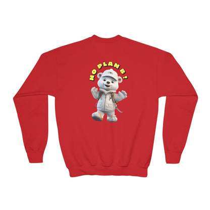 Youth Crewneck Sweatshirt - Polar Bear No Plan B (Back)