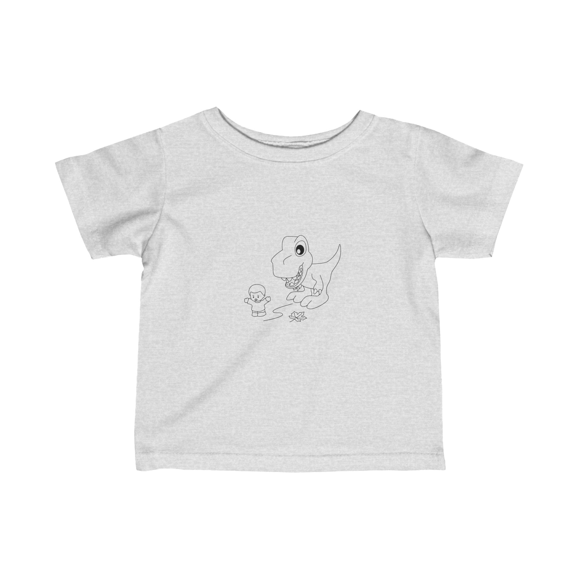 Infant Fine Jersey Tee - Dino Chasing Little People - CutieQ Shop