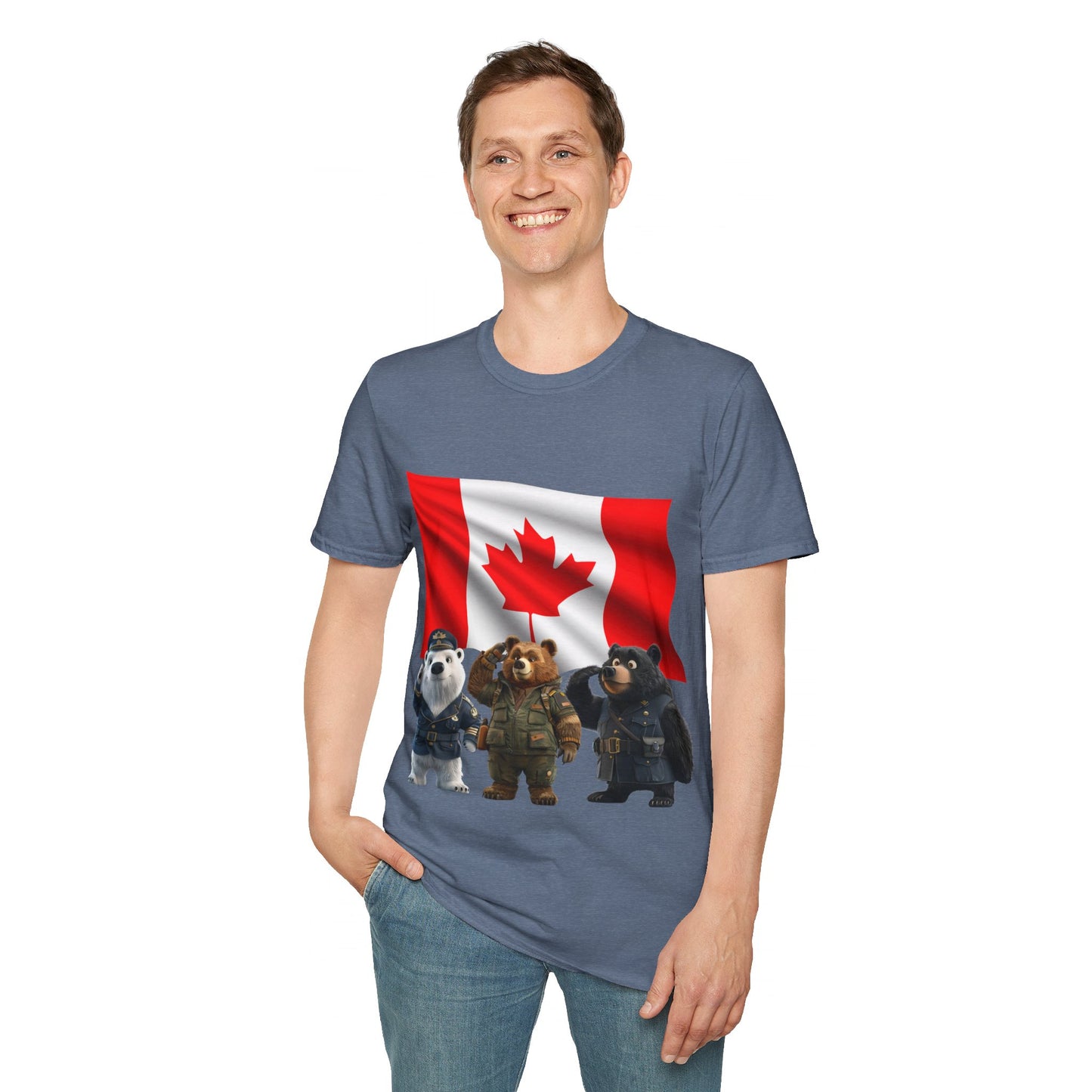 Unisex Softstyle T-Shirt - Three Bears Saluting - CutieQ Shop