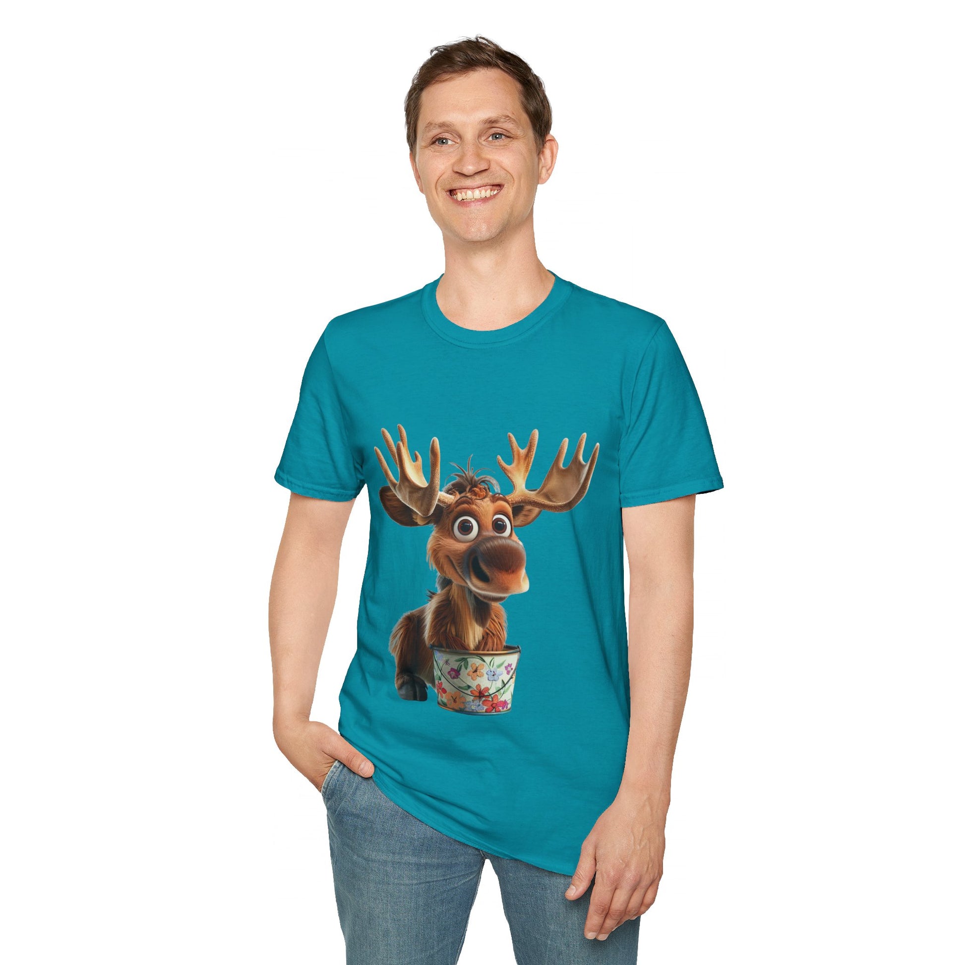 Unisex Softstyle T-Shirt - Moose Likes Planting - CutieQ Shop