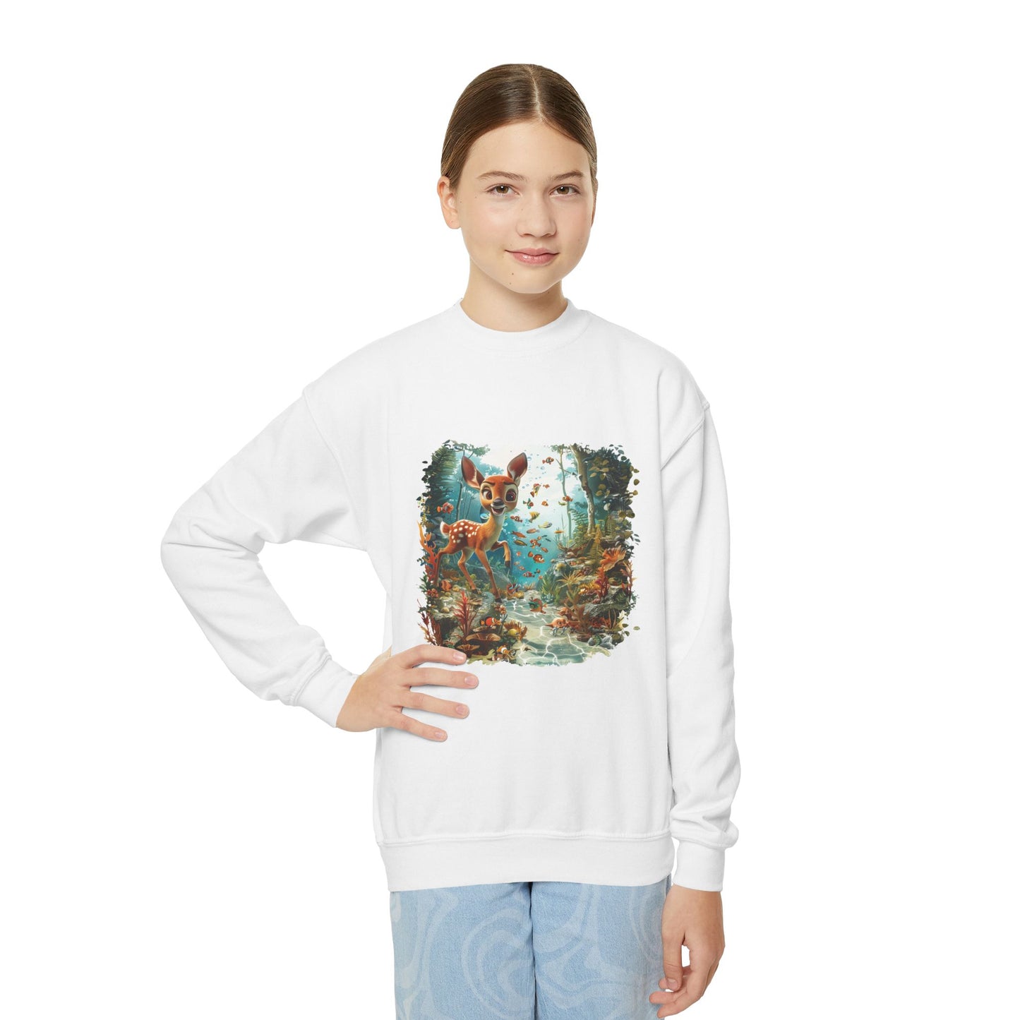 Youth Crewneck Sweatshirt - Deer in the Forest