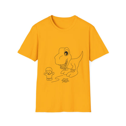 Unisex Softstyle T-Shirt - Dino Chasing Little People - CutieQ Shop