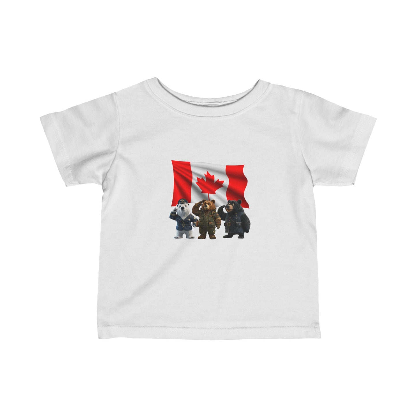 Infant Fine Jersey Tee - Three Bears Saluting - CutieQ Shop