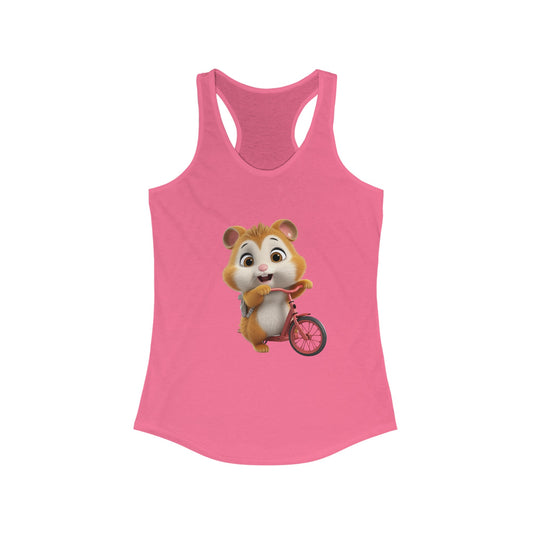 Women's Ideal Racerback Tank - Hamster on Bike - CutieQ Shop