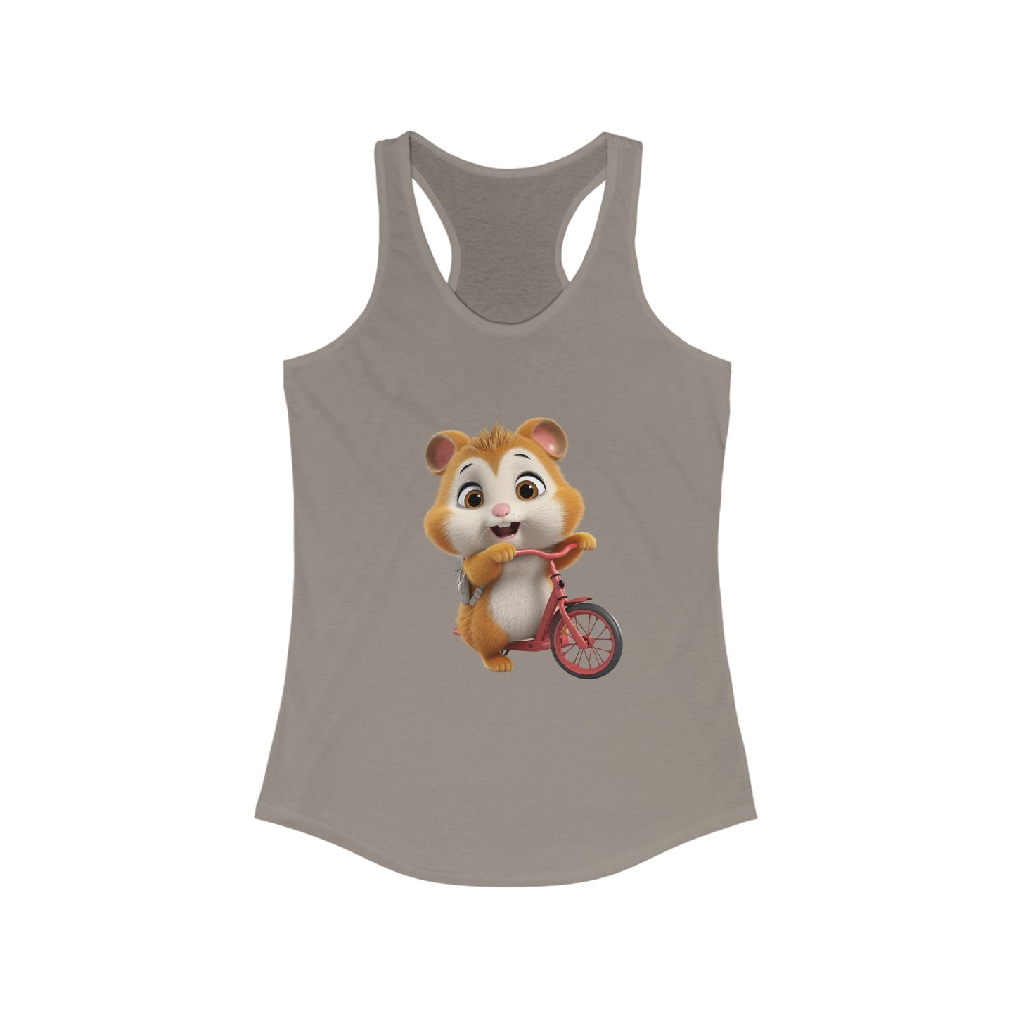 Women's Ideal Racerback Tank - Hamster on Bike - CutieQ Shop