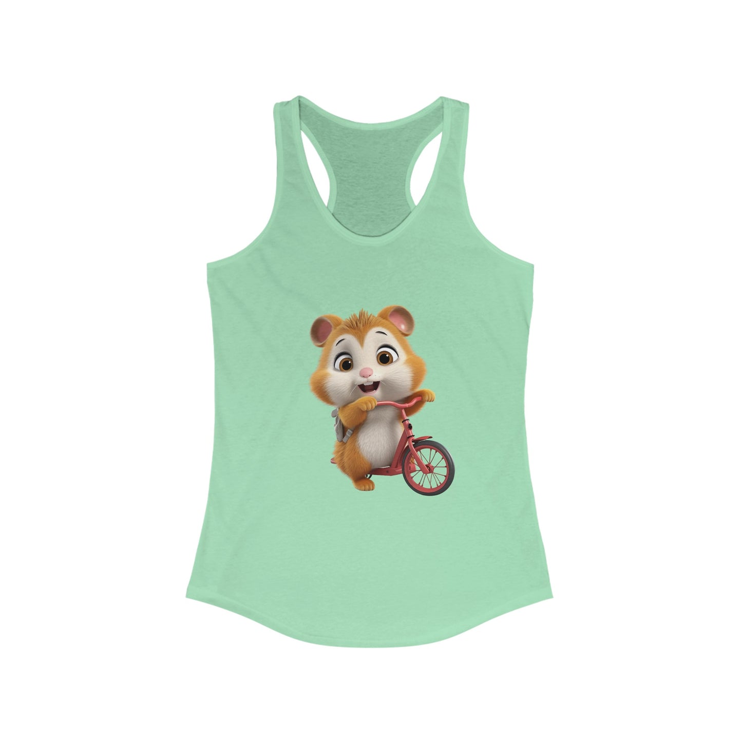 Women's Ideal Racerback Tank - Hamster on Bike - CutieQ Shop