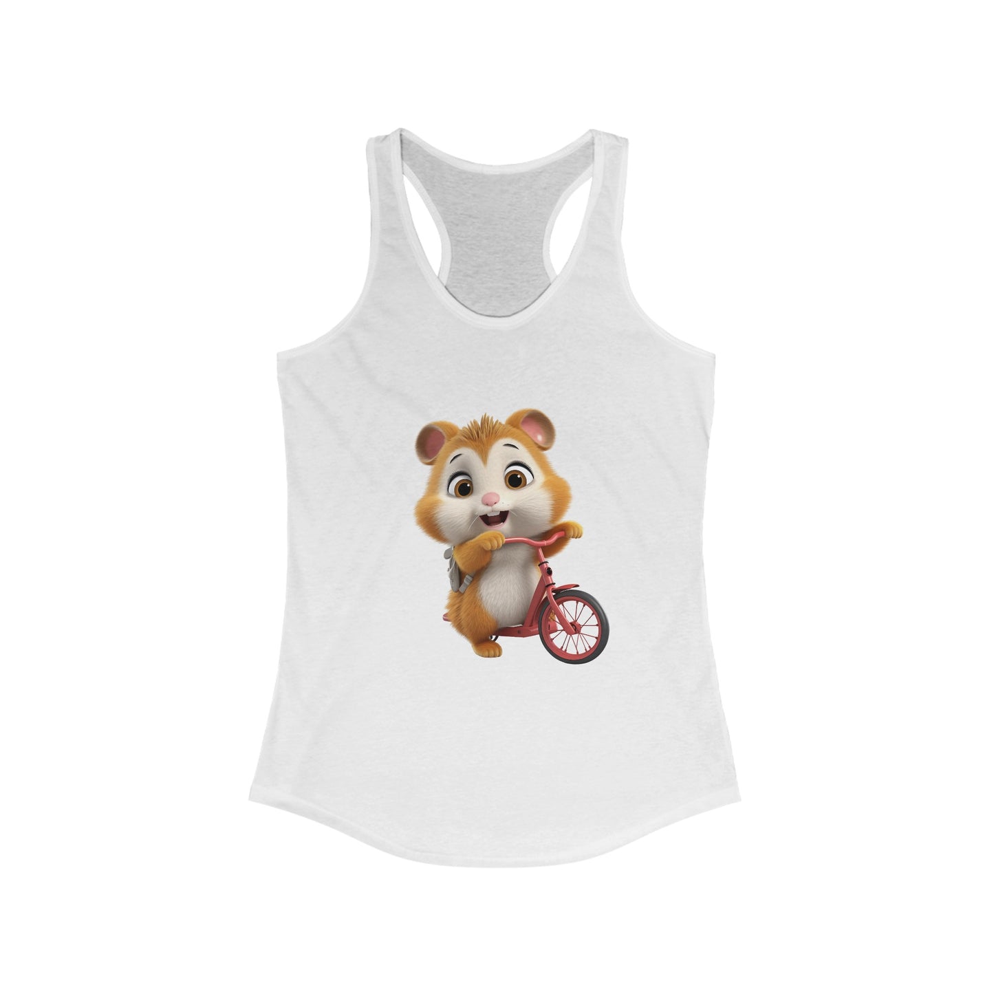 Women's Ideal Racerback Tank - Hamster on Bike - CutieQ Shop