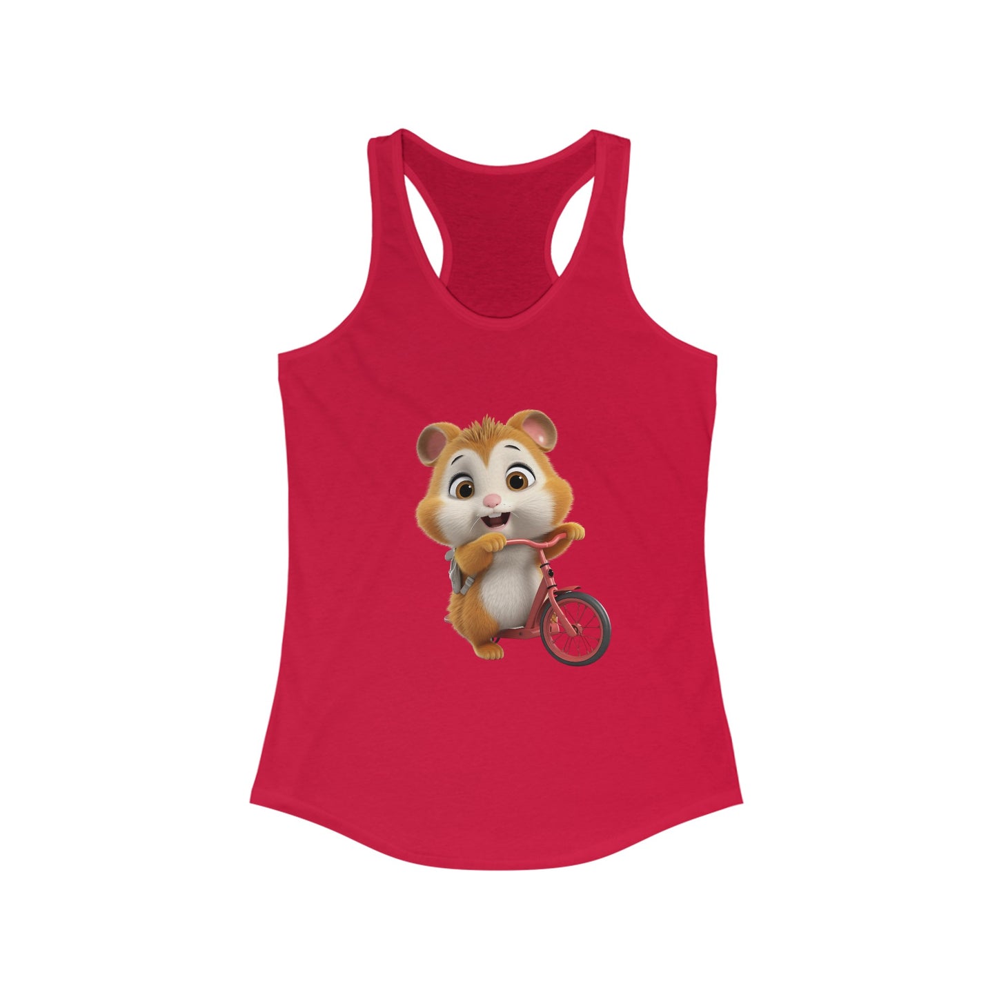 Women's Ideal Racerback Tank - Hamster on Bike - CutieQ Shop