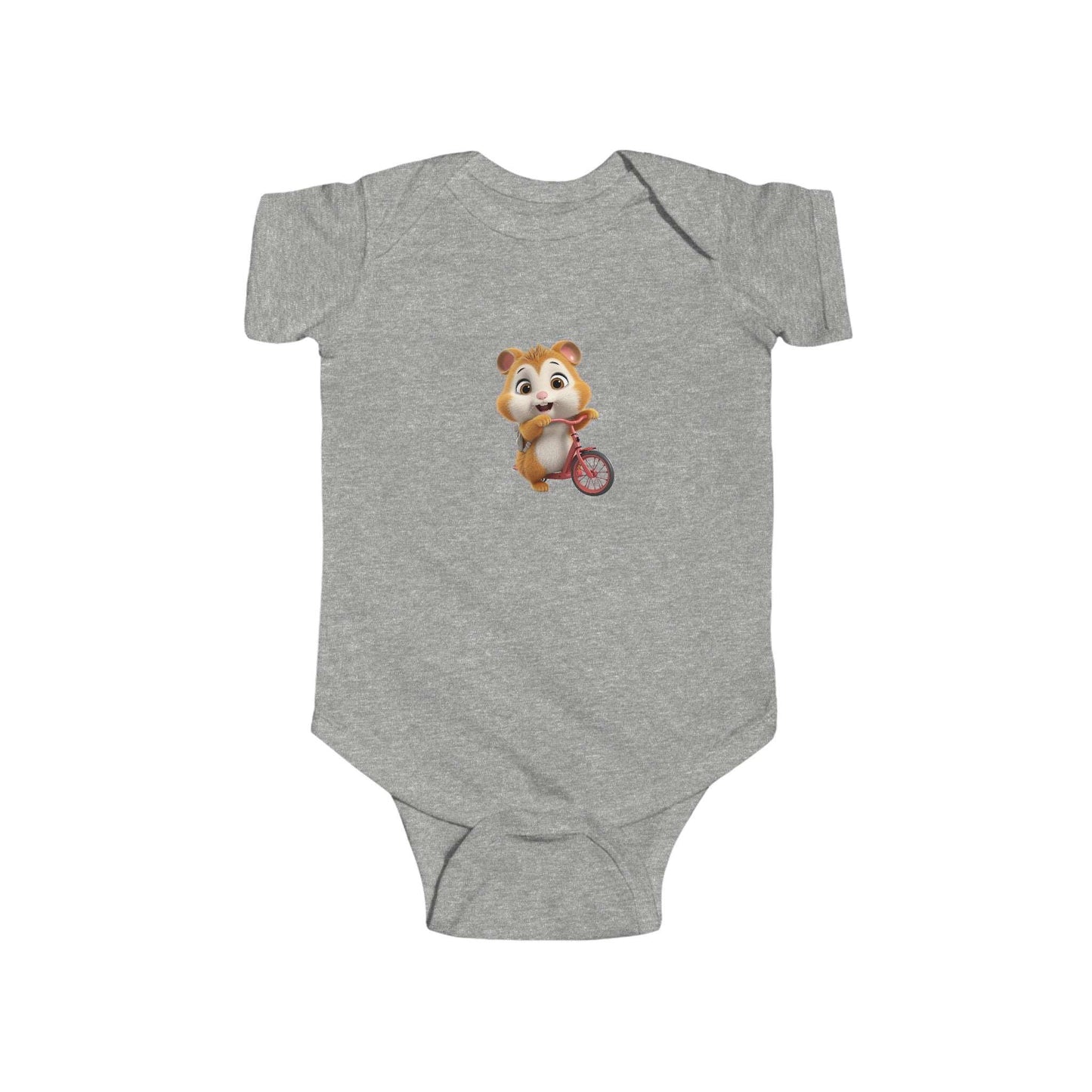 Infant Fine Jersey Bodysuit - Hamster on Bike - CutieQ Shop