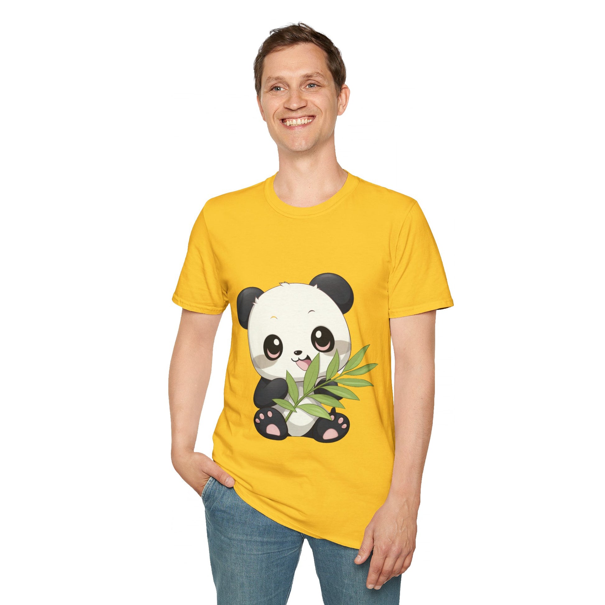 Unisex Softstyle T-Shirt - Panda Loves Bamboo - CutieQ Shop