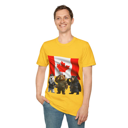 Unisex Softstyle T-Shirt - Three Bears Saluting - CutieQ Shop