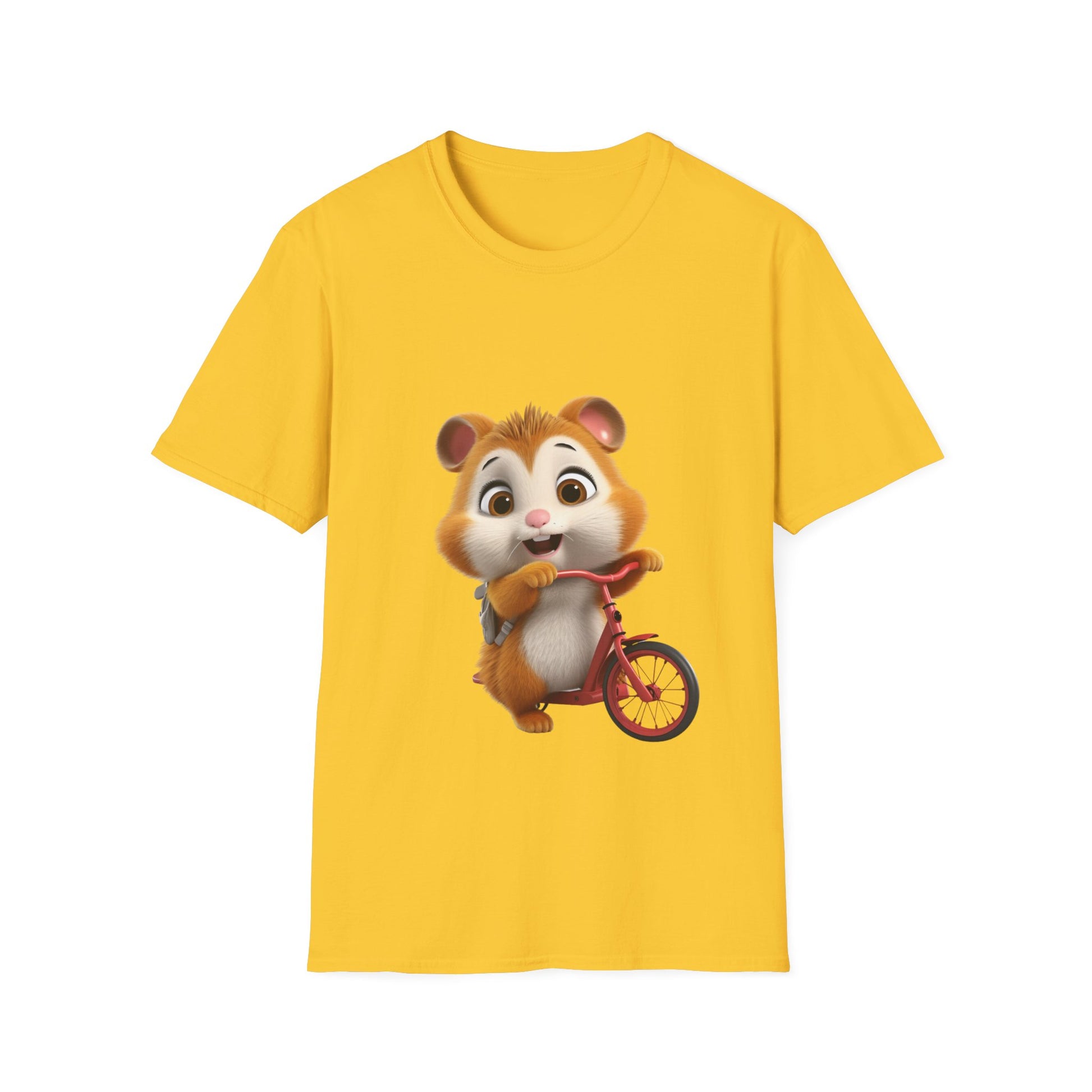 Unisex Softstyle T-Shirt - Hamster on Bike - CutieQ Shop