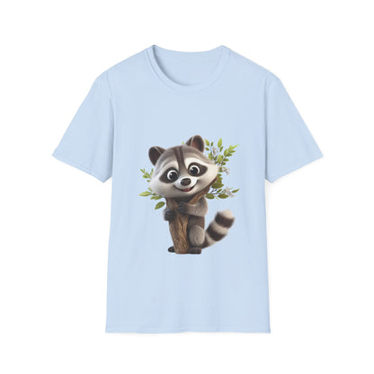 Unisex Softstyle T-Shirt - Raccoon Loves Nature - CutieQ Shop