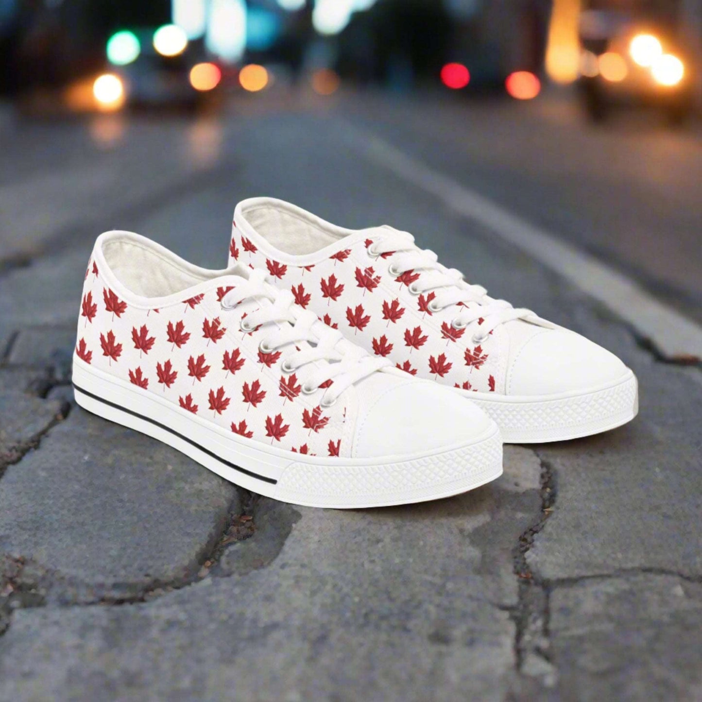 Women's Low Top Sneakers - Maple Leaf - CutieQ Shop