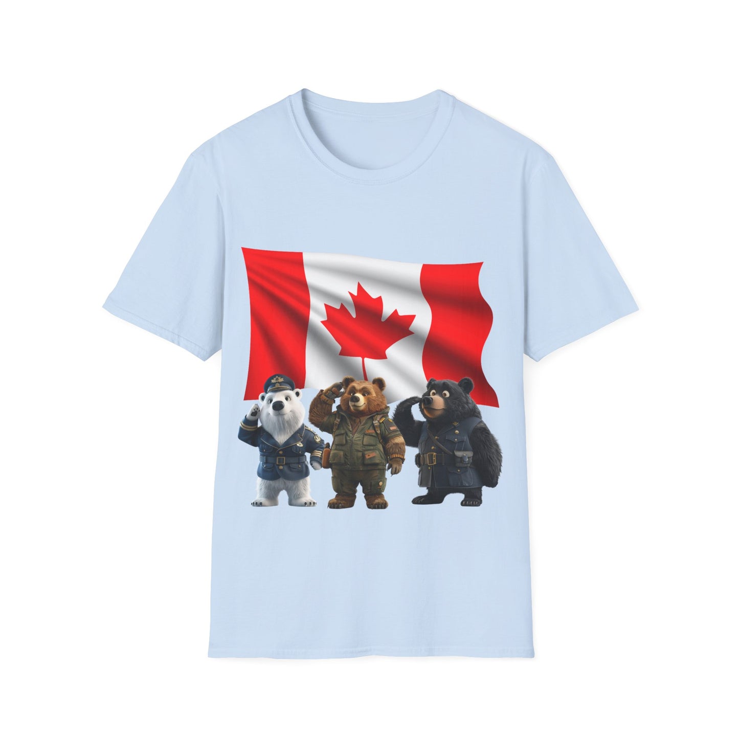 Unisex Softstyle T-Shirt - Three Bears Saluting - CutieQ Shop