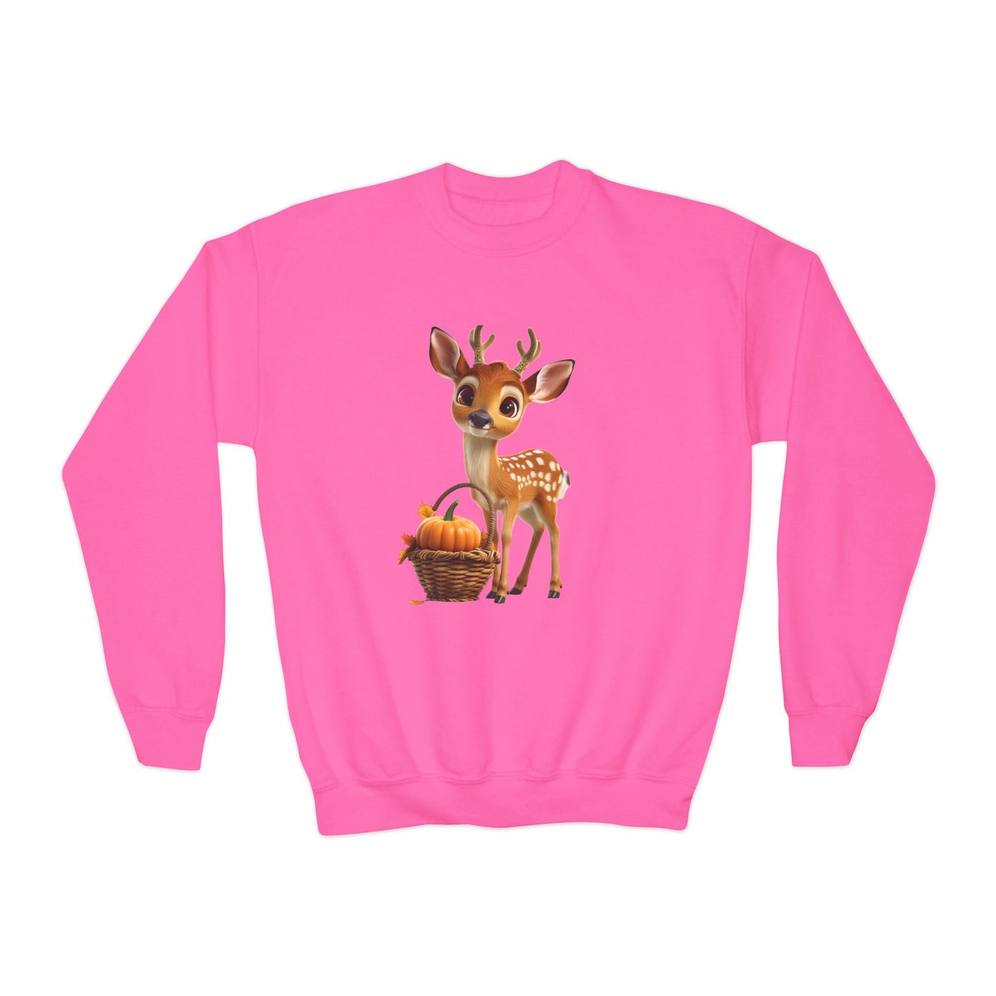 Youth Crewneck Sweatshirt - Deer and Pumpkin