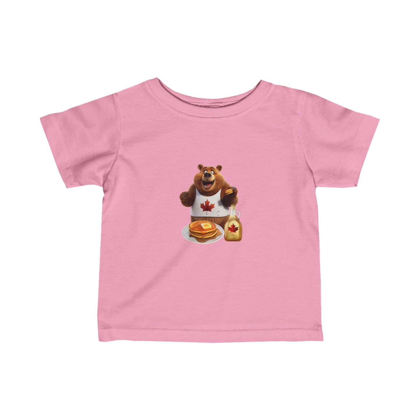 Infant Fine Jersey Tee - Grizzly Bear Loves Pancakes - CutieQ Shop