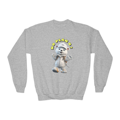 Youth Crewneck Sweatshirt - Polar Bear No Plan B (Front)